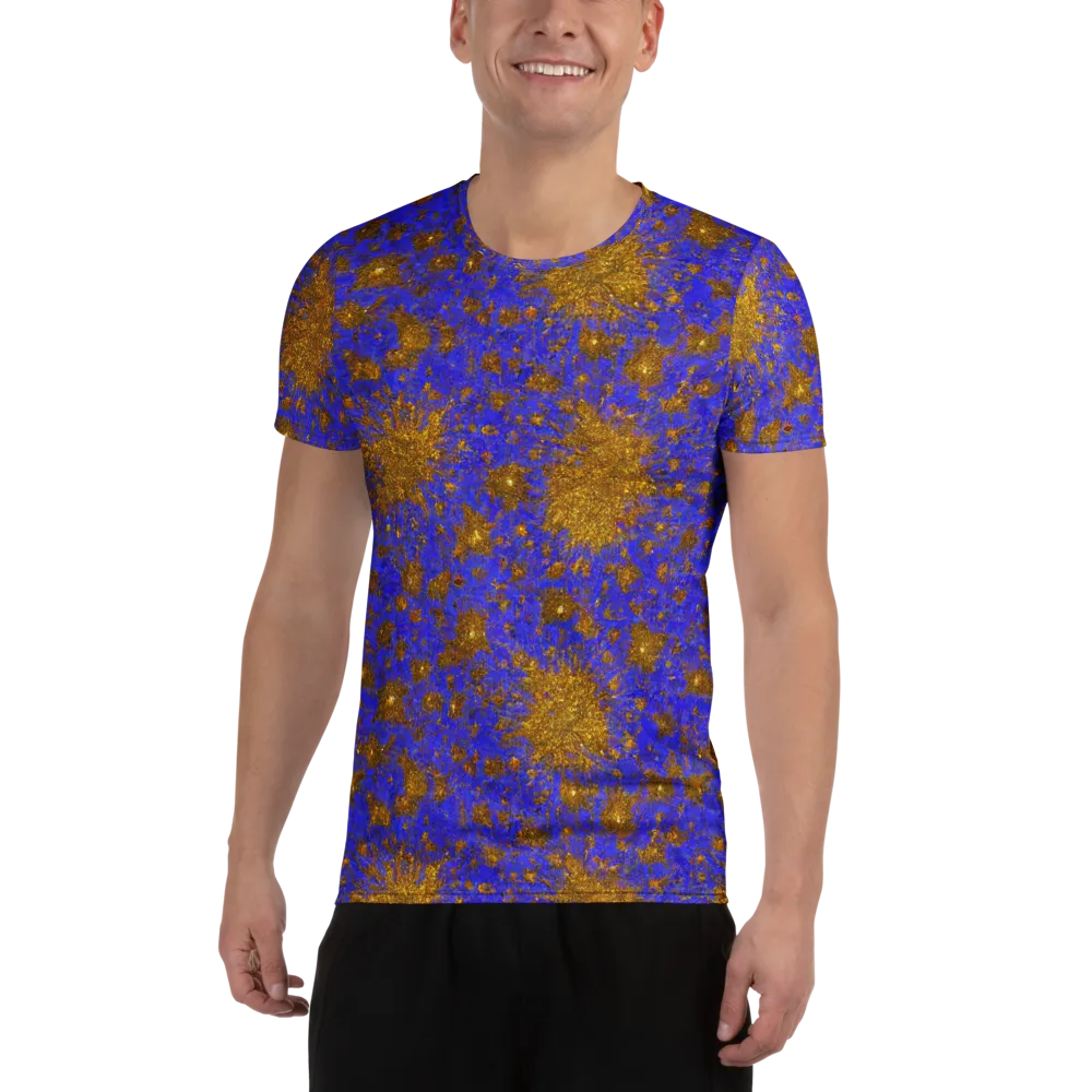 Cobalt Gold Rush on Men's Athletic T-Shirt — Front