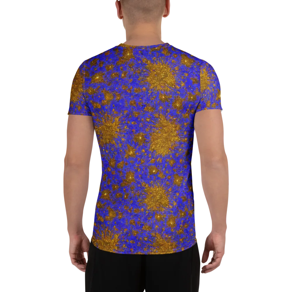 Cobalt Gold Rush on Men's Athletic T-Shirt — Back