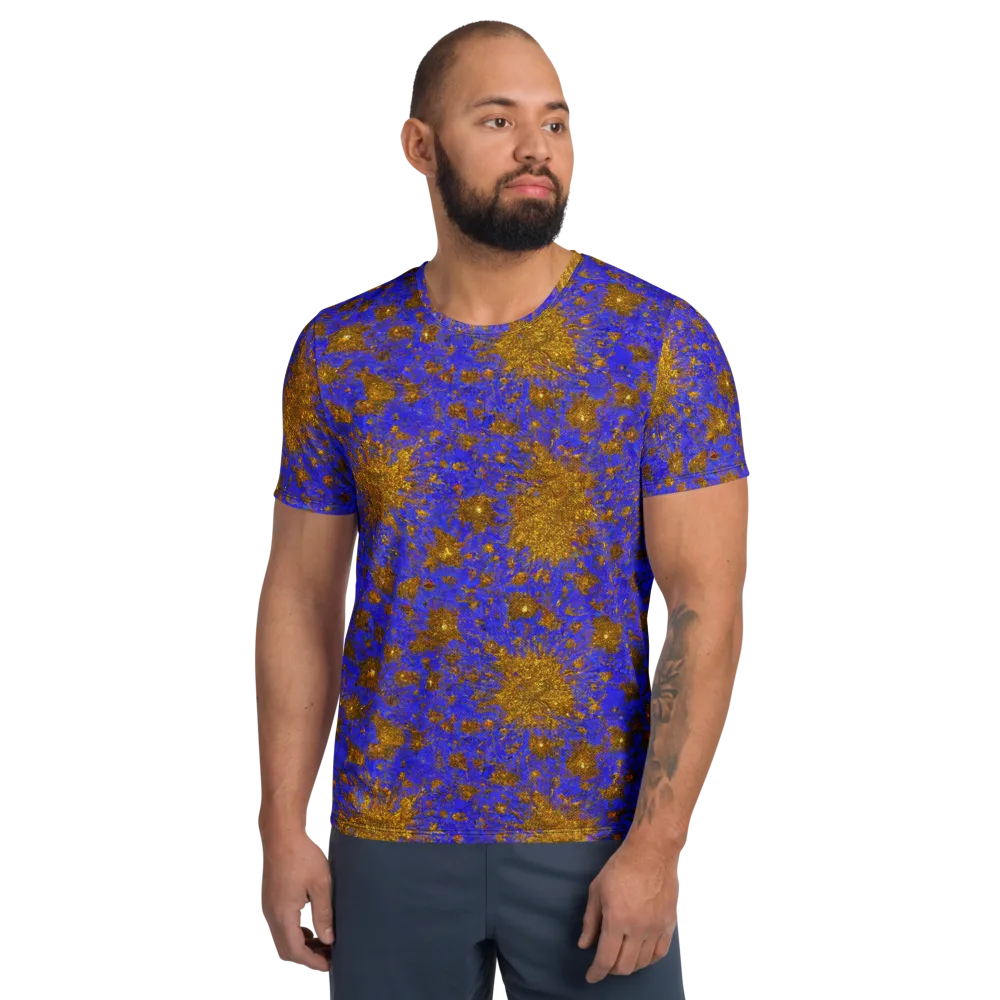 Cobalt Gold Rush on Men's Athletic T-Shirt — Front