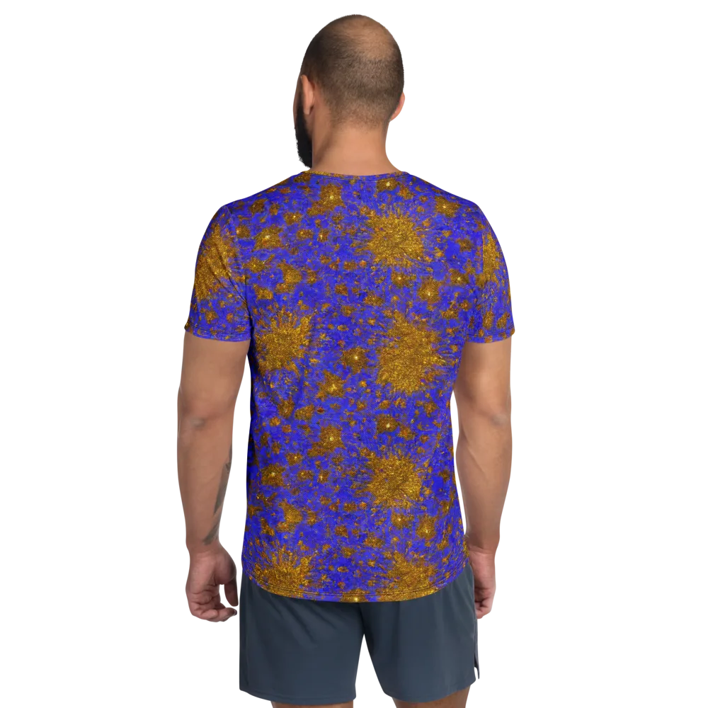 Cobalt Gold Rush on Men's Athletic T-Shirt — Back