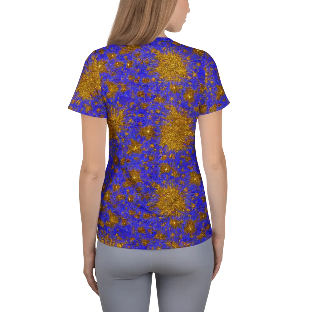 Cobalt Gold Rush on Women's Athletic T-Shirt — Back