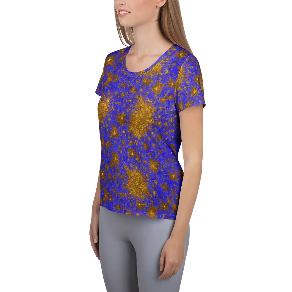 Cobalt Gold Rush on Women's Athletic T-Shirt — Left