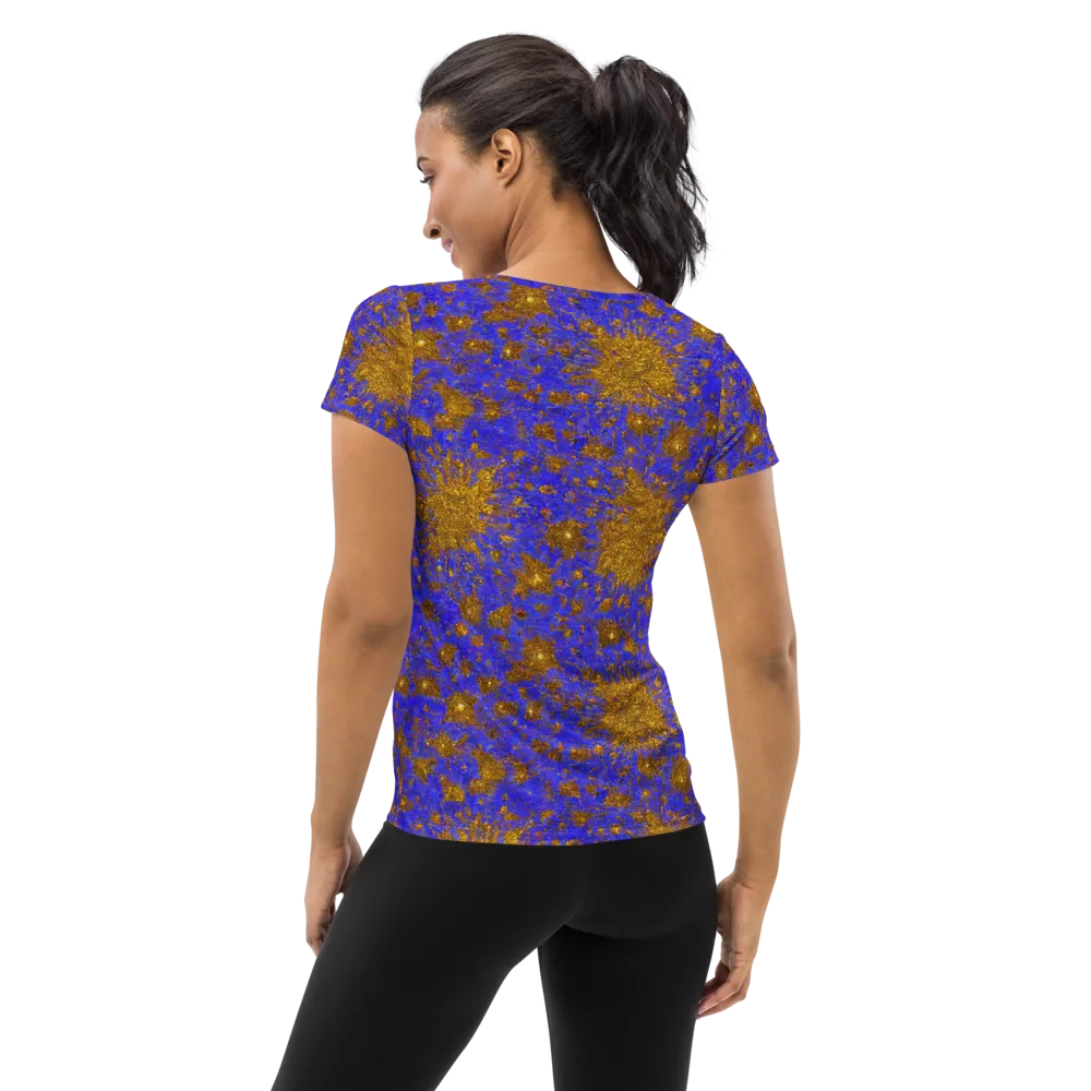 Cobalt Gold Rush on Women's Athletic T-Shirt — Back