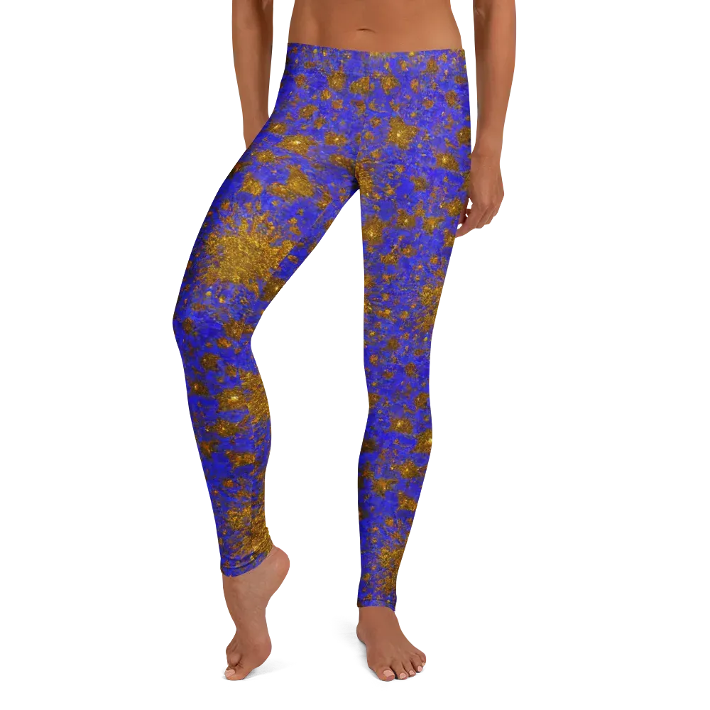 Cobalt Gold Rush on Leggings — Front