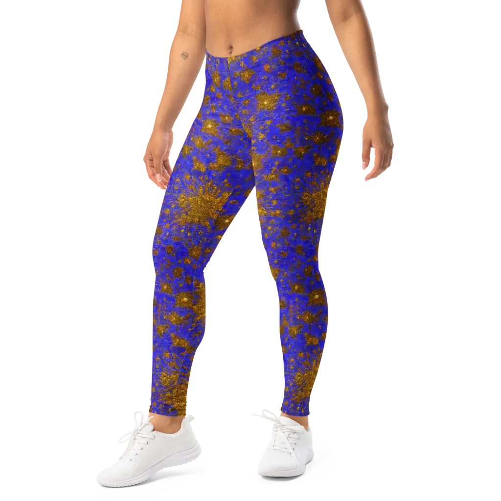 Cobalt Gold Rush on Leggings — Left Front
