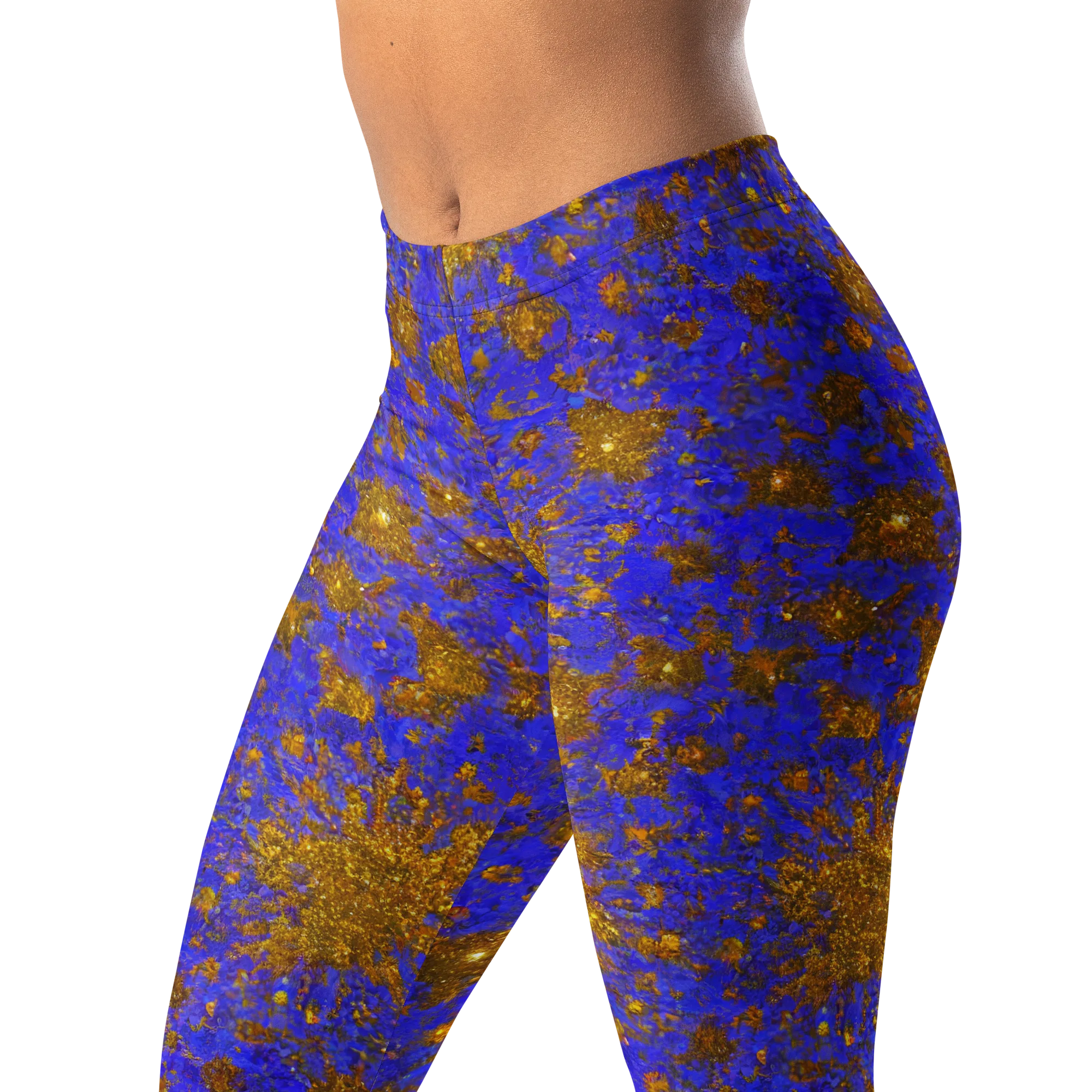 Cobalt Gold Rush on Leggings — Left Front