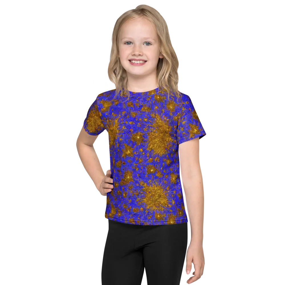 Cobalt Gold Rush on Kids Crew Neck T-Shirt — Front