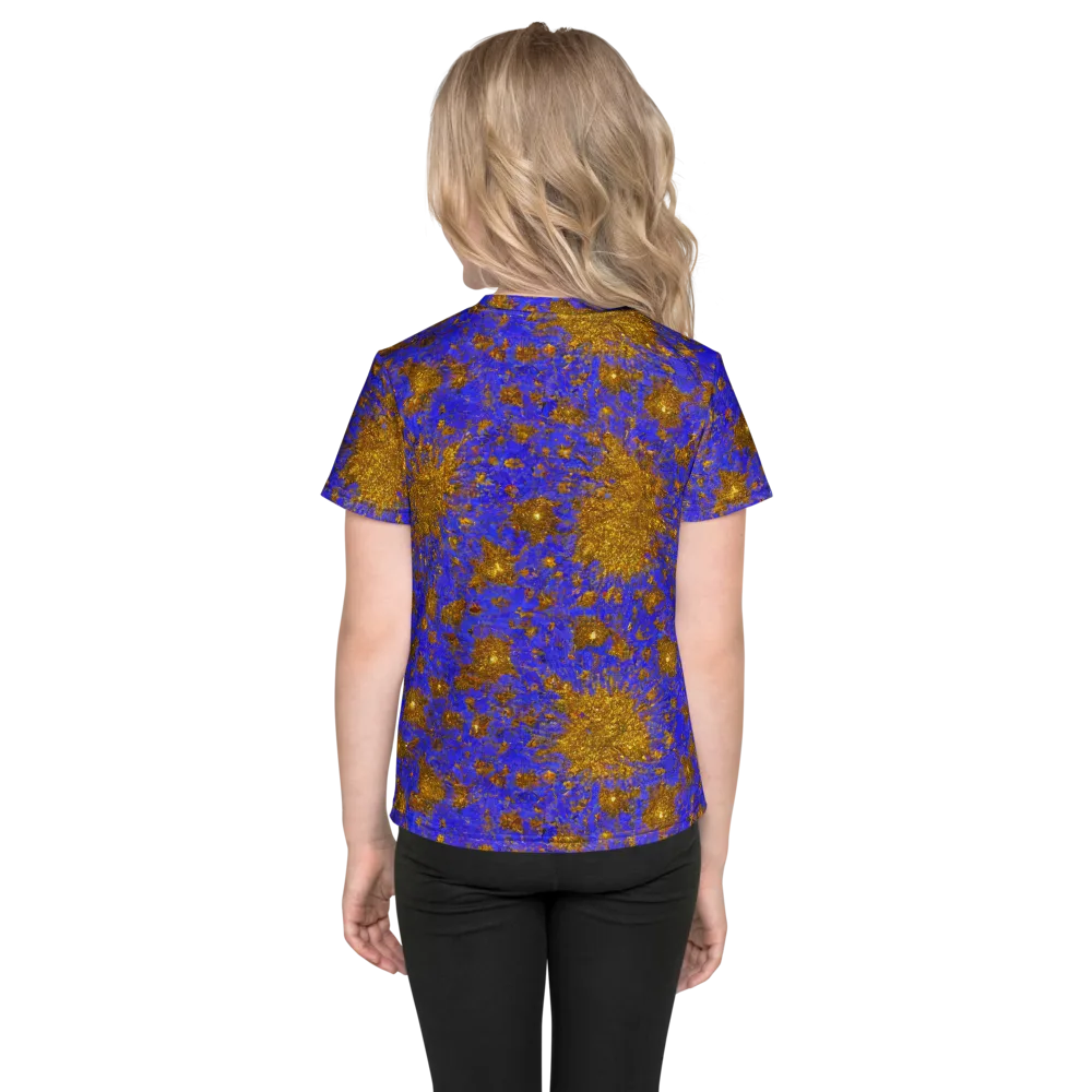 Cobalt Gold Rush on Kids Crew Neck T-Shirt — Back