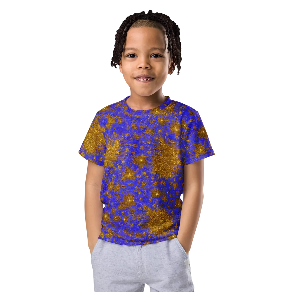 Cobalt Gold Rush on Kids Crew Neck T-Shirt — Front