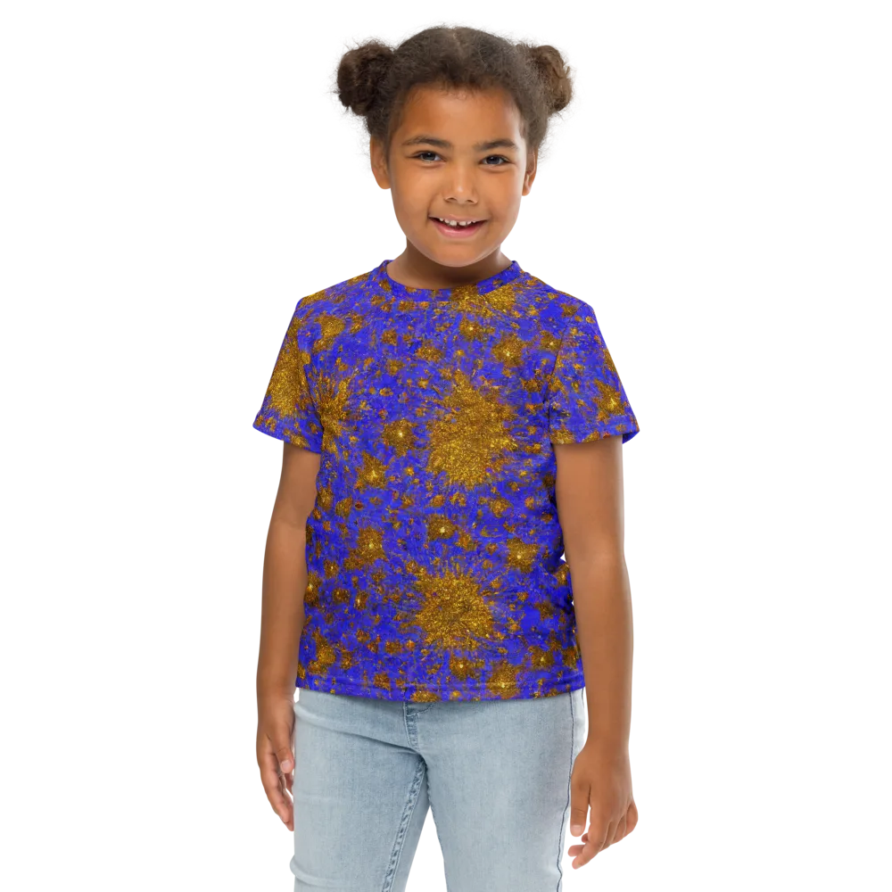 Cobalt Gold Rush on Kids Crew Neck T-Shirt — Front