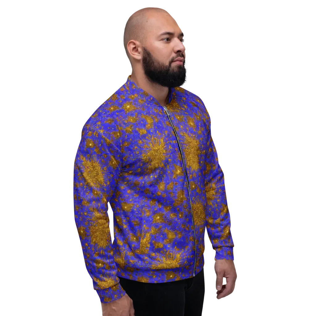 Cobalt Gold Rush on Bomber Jacket — Right