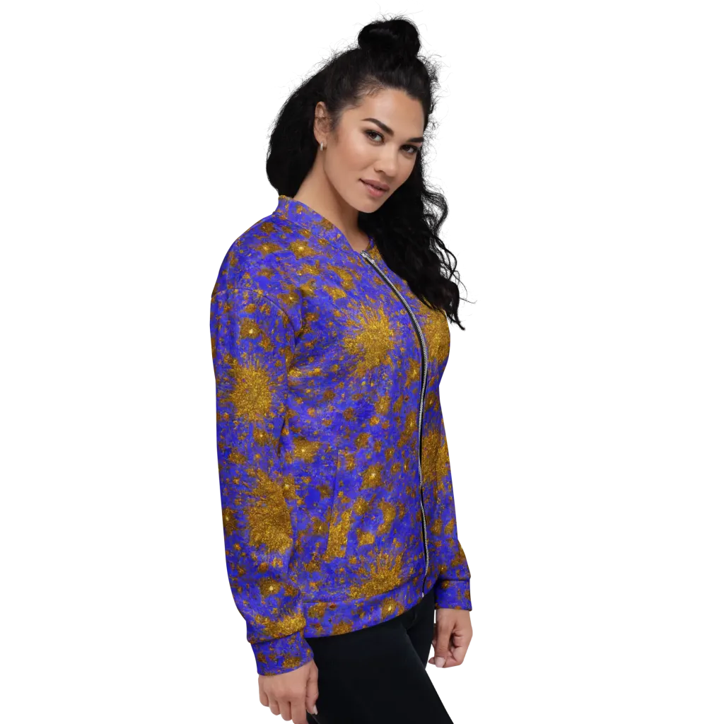 Cobalt Gold Rush on Bomber Jacket — Right