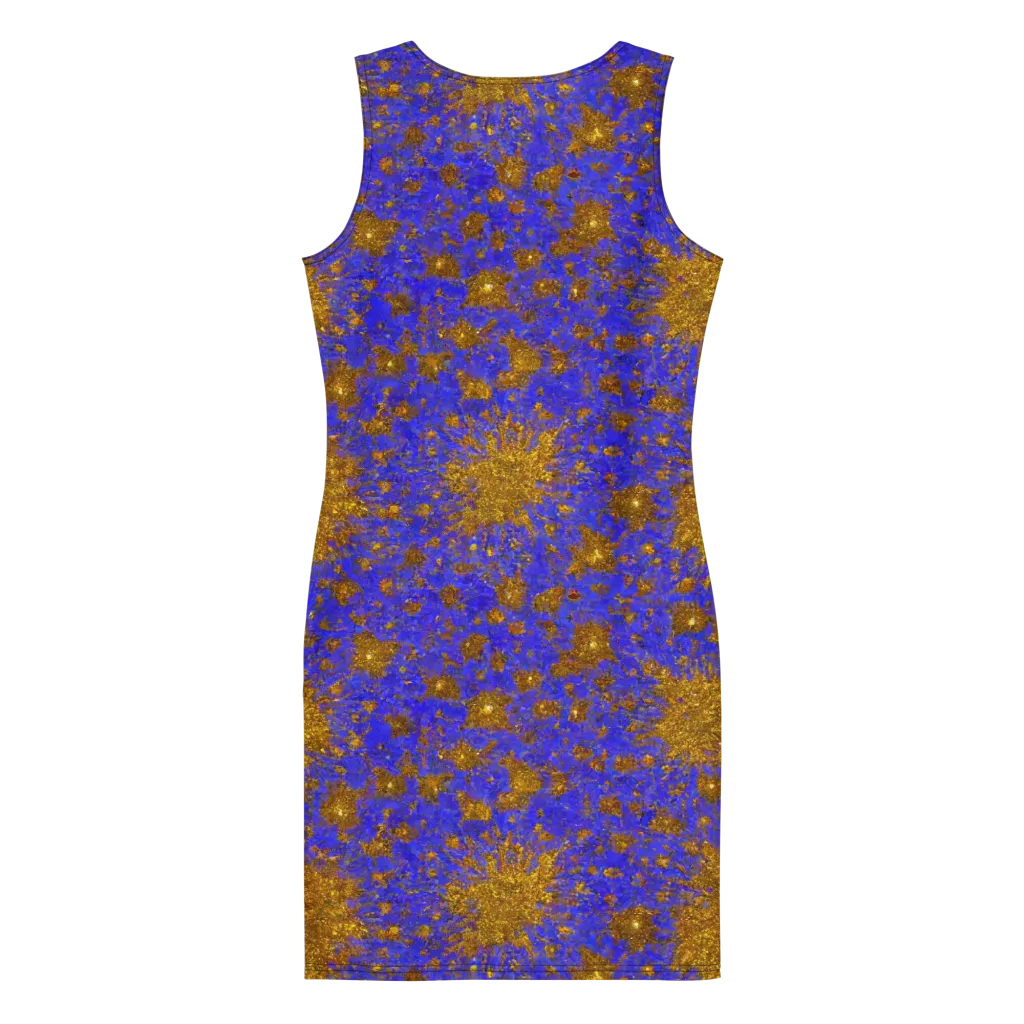 Cobalt Gold Rush on Bodycon Dress — Back
