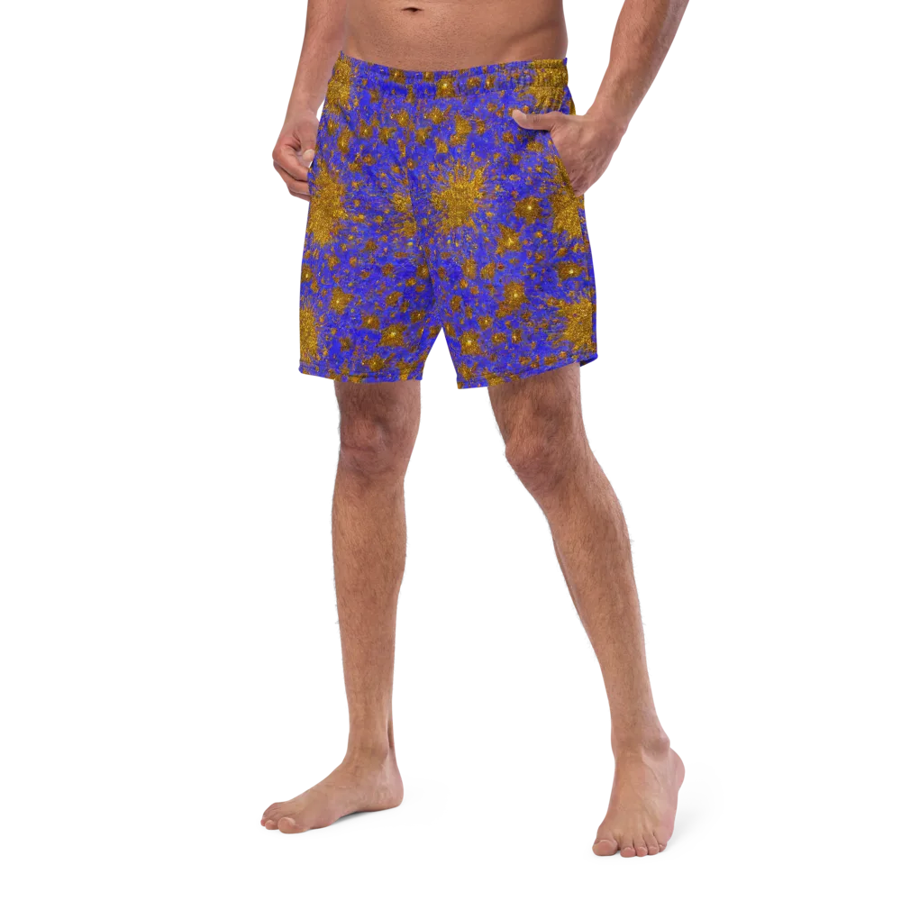 Cobalt Gold Rush on Swim Trunks — Left Front