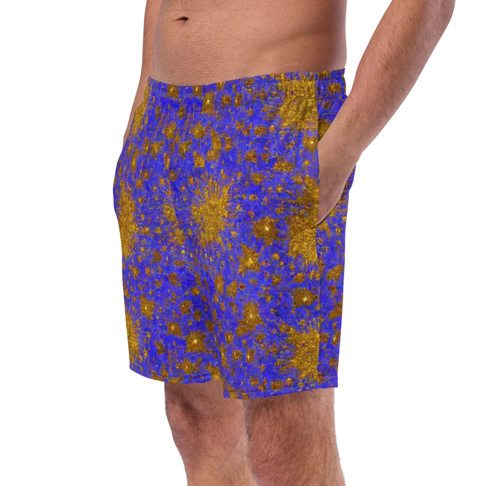 Cobalt Gold Rush on Swim Trunks — Left Front