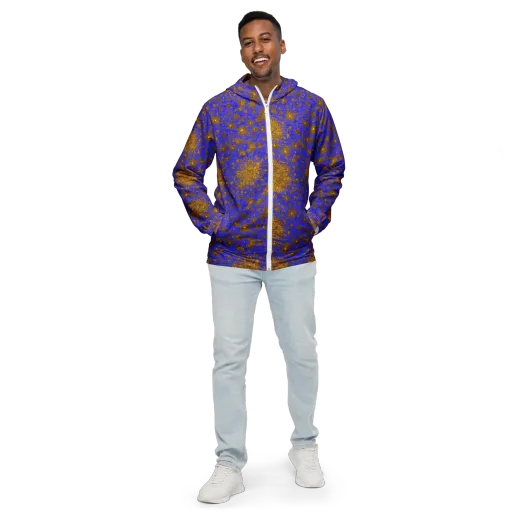 Cobalt Gold Rush on a Men's Windbreaker