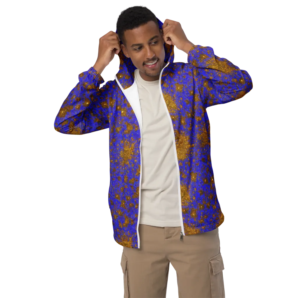 Cobalt Gold Rush on Men's Windbreaker — Front