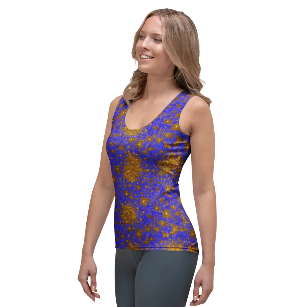 Cobalt Gold Rush on Women's Tank Top — Left Front