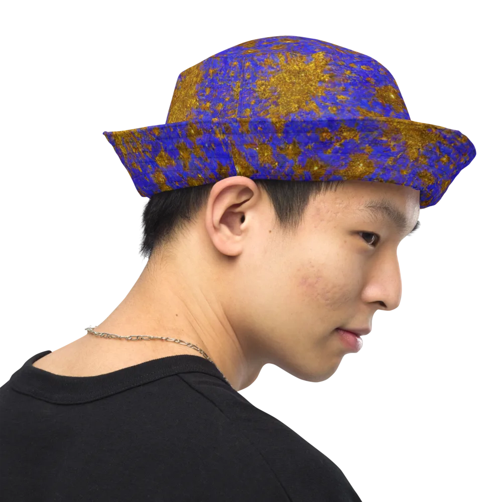 Cobalt Gold Rush on Reversible Bucket Hat — Right Outside