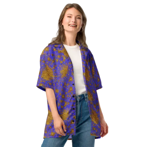 Cobalt Gold Rush on a Button Shirt