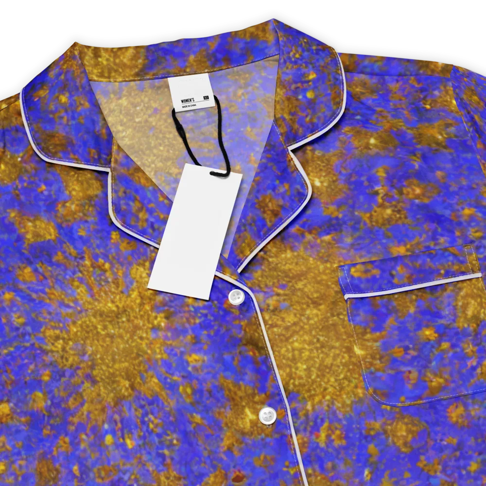 Cobalt Gold Rush on Women's Short Sleeve Pajama Top — Product details