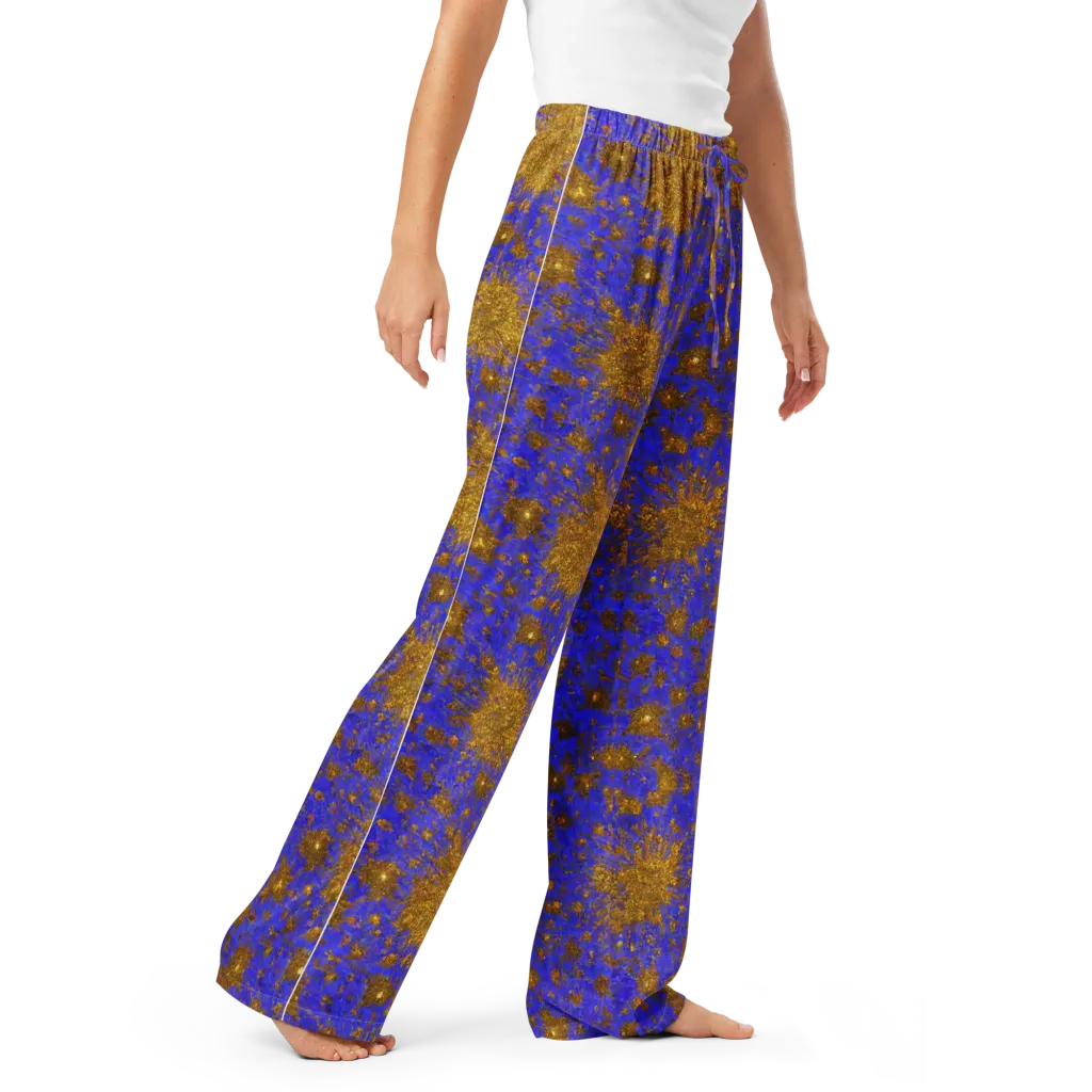 Cobalt Gold Rush on Women's Pajama Pants — Right Front