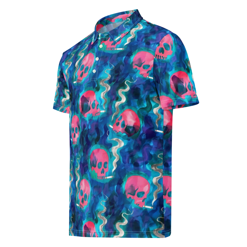 Neon Mourning on Men's Slim Fit Polo Shirt — Left Front