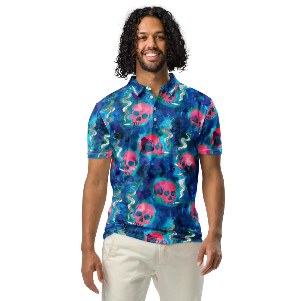 Neon Mourning on Men's Slim Fit Polo Shirt — Front