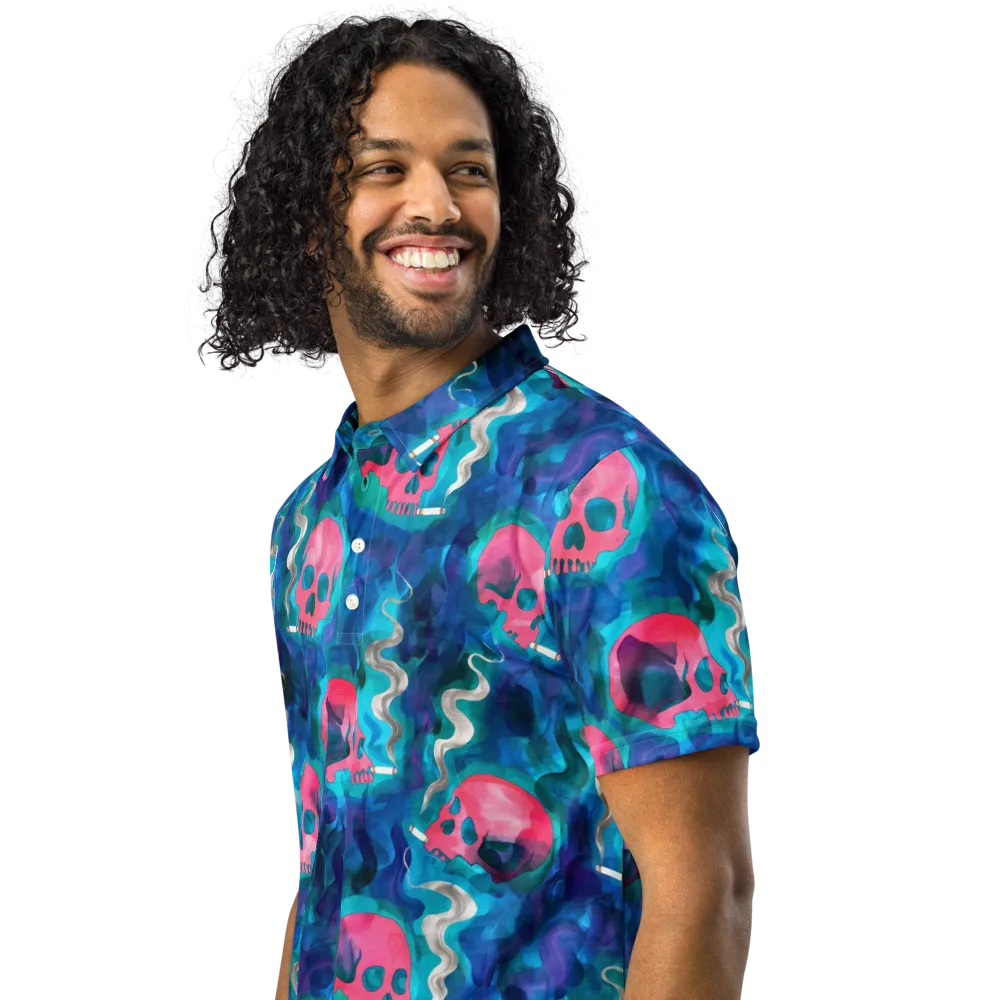 Neon Mourning on Men's Slim Fit Polo Shirt — Left Front
