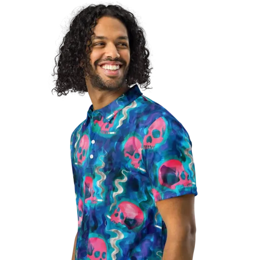 Neon Mourning on a Men's Slim Fit Polo Shirt