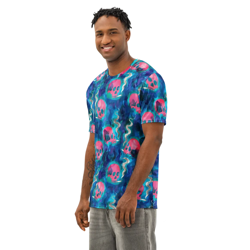 Neon Mourning on Men's Cotton Crew Neck T-Shirt — Left Front