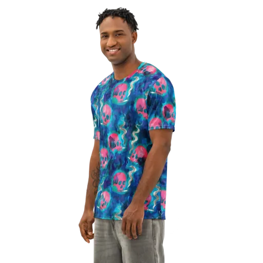 Neon Mourning on a Men's Cotton Crew Neck T-Shirt