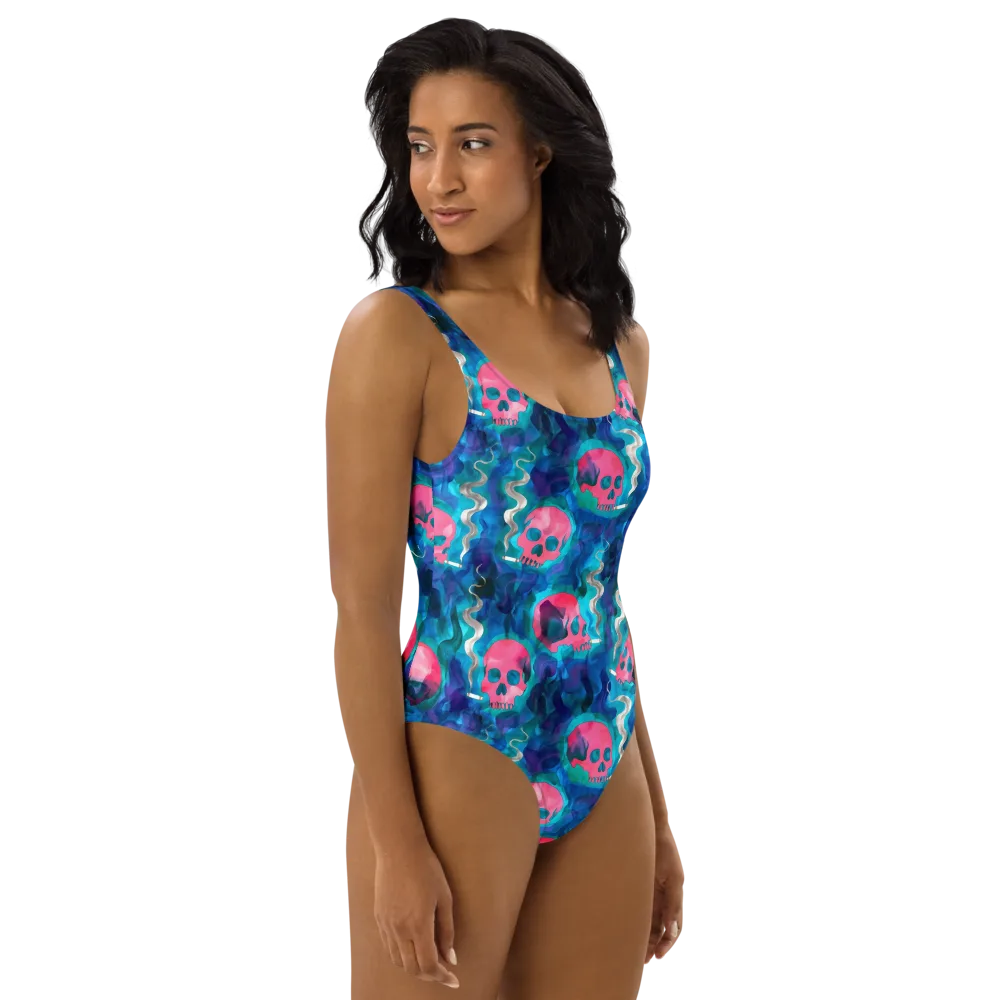 Neon Mourning on One-Piece Swimsuit — Right