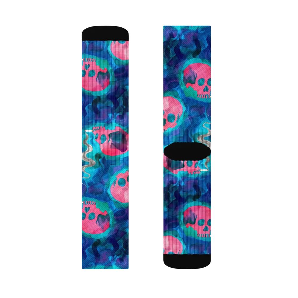 Neon Mourning on Socks — Left Sock