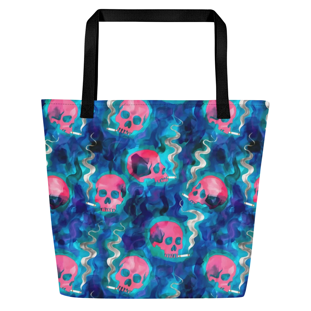 Neon Mourning on Large Tote Bag W/ Pocket — Front