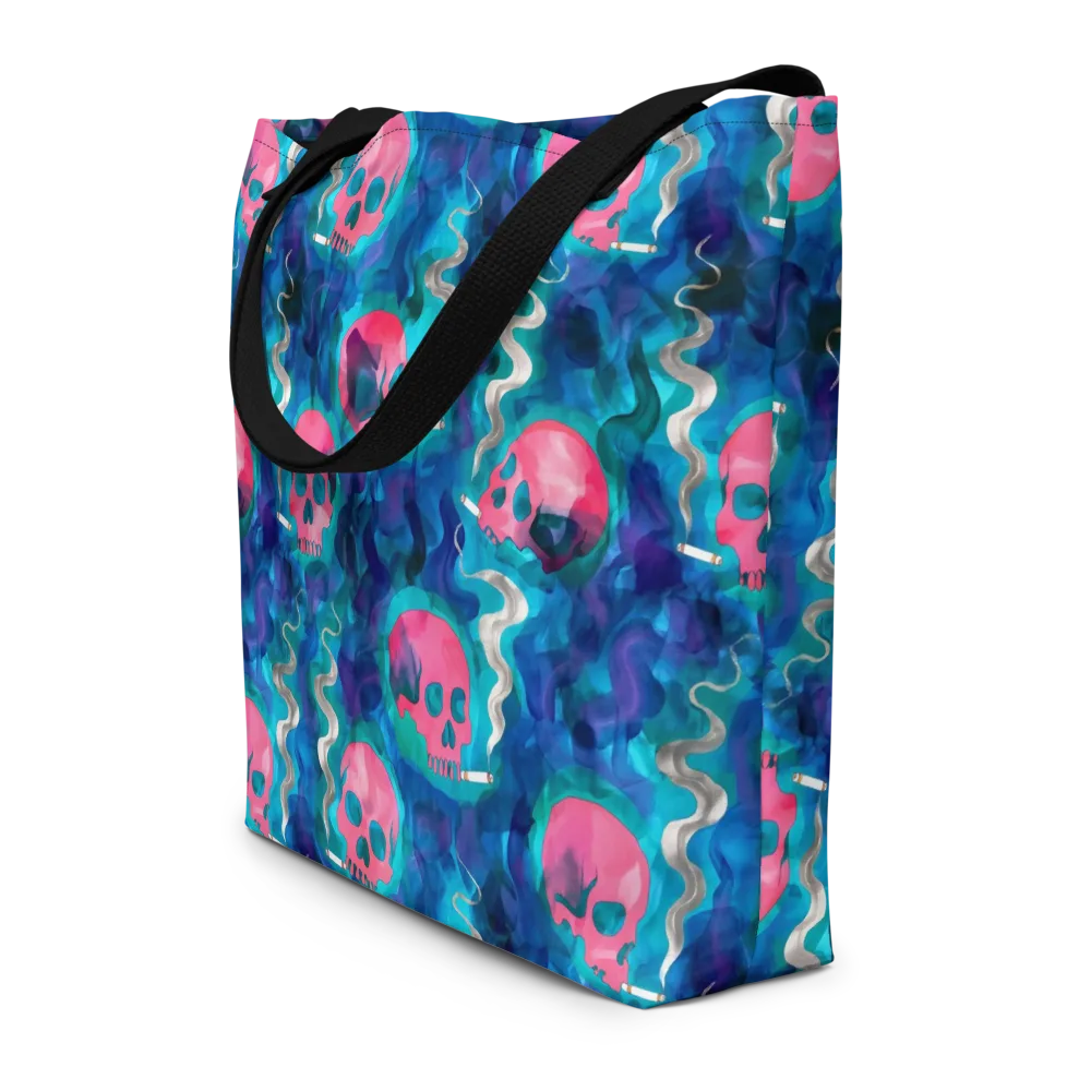 Neon Mourning on Large Tote Bag W/ Pocket — Front