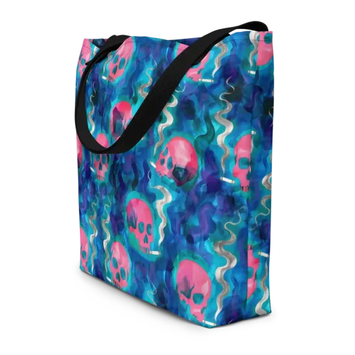 Neon Mourning on a Large Tote Bag W/ Pocket