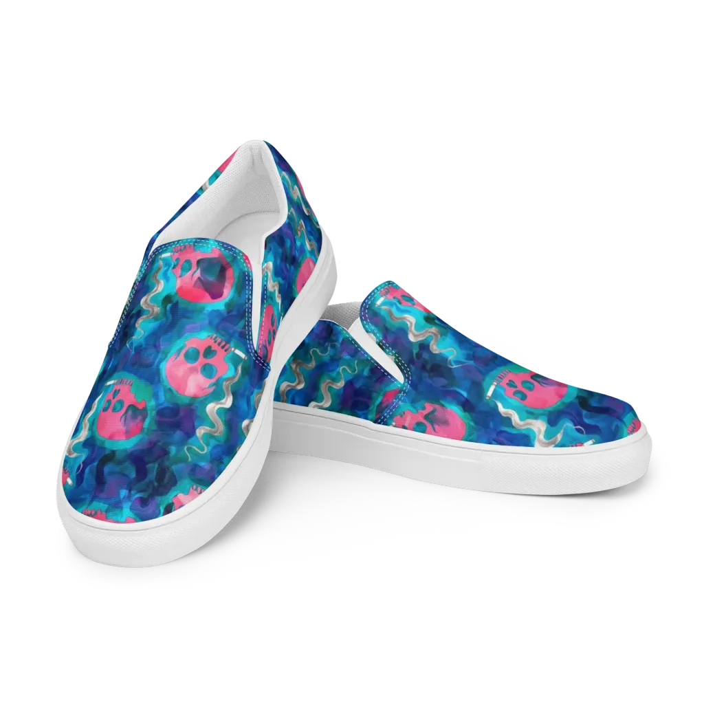 Neon Mourning on Women's Slip-On Canvas Shoes — Left Front