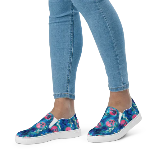 Neon Mourning on a Women's Slip-On Canvas Shoes
