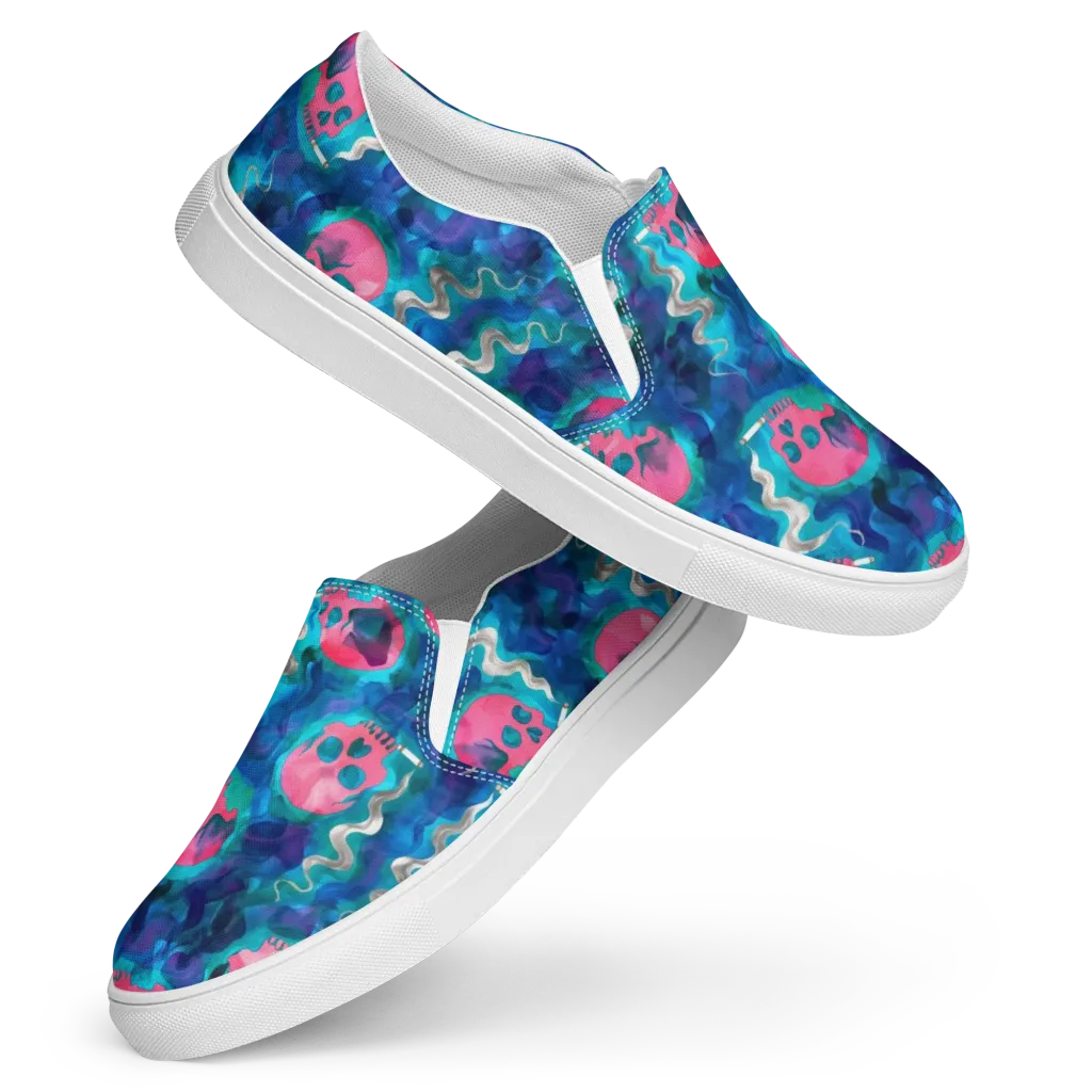 Neon Mourning on Women's Slip-On Canvas Shoes — Front