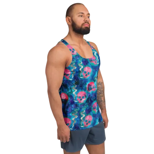 Neon Mourning on a Men's Tank Top