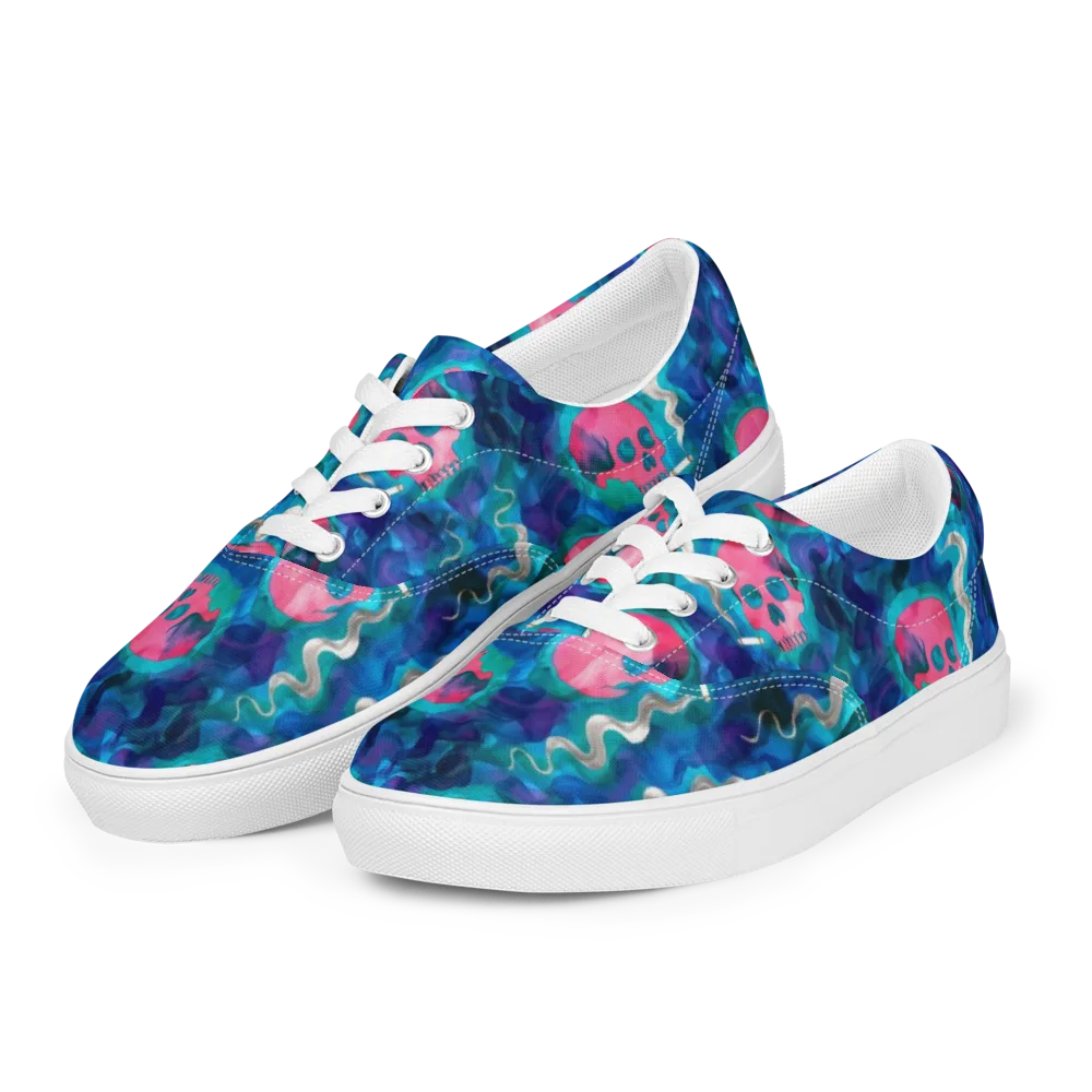 Neon Mourning on Men's Lace-Up Canvas Shoes — Left Front