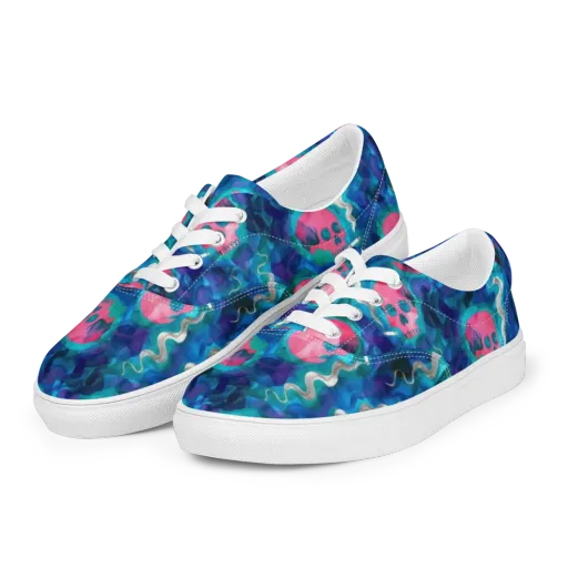 Neon Mourning on a Men's Lace-Up Canvas Shoes