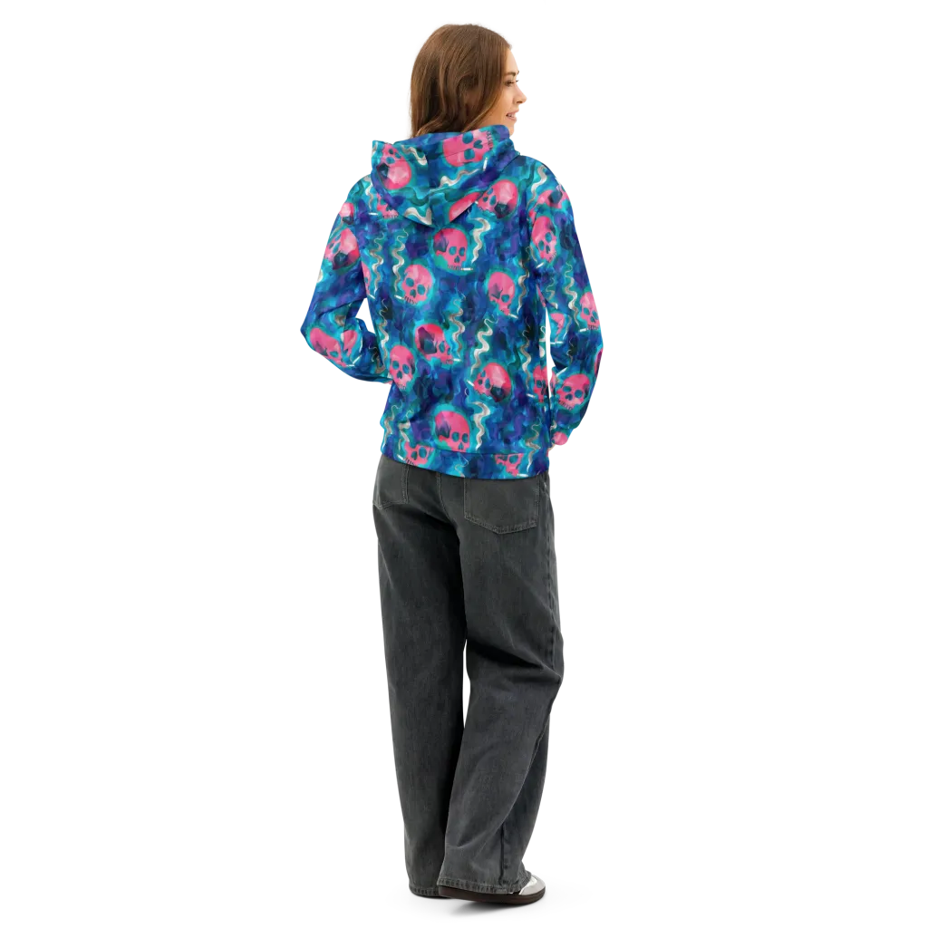 Neon Mourning on Cotton Hoodie — Back