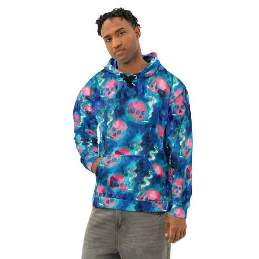 Neon Mourning on a Cotton Hoodie