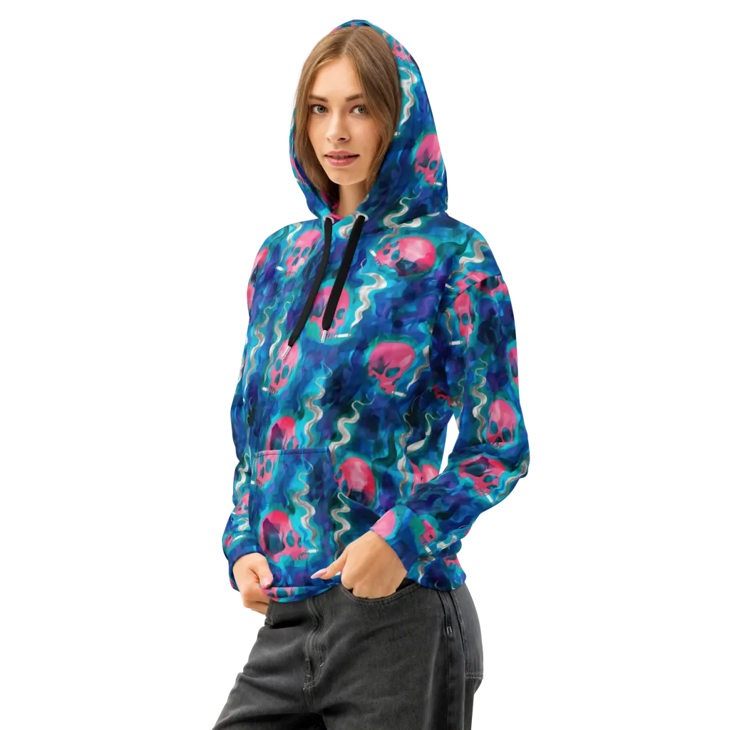 Neon Mourning on Cotton Hoodie — Left Front