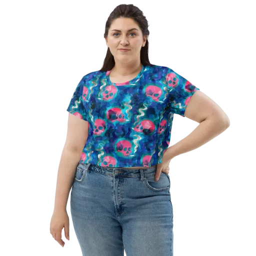 Neon Mourning on a Crop Tee