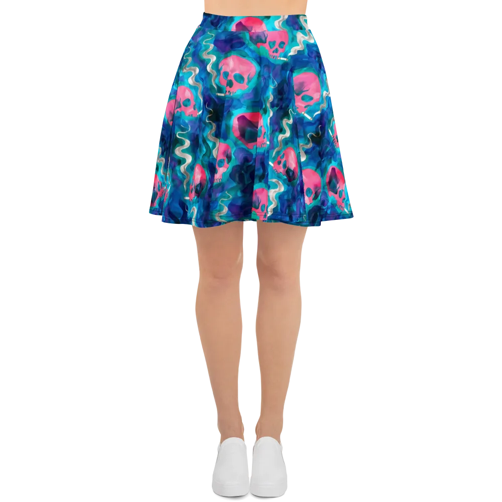 Neon Mourning on Skater Skirt — Front