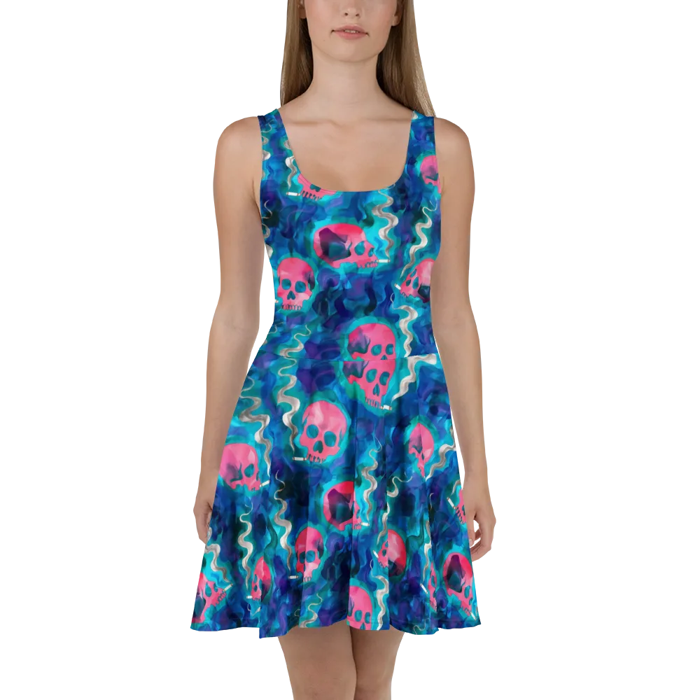 Neon Mourning on Skater Dress — Front