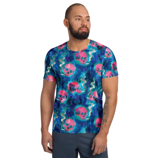 Neon Mourning on a Men's Athletic T-Shirt